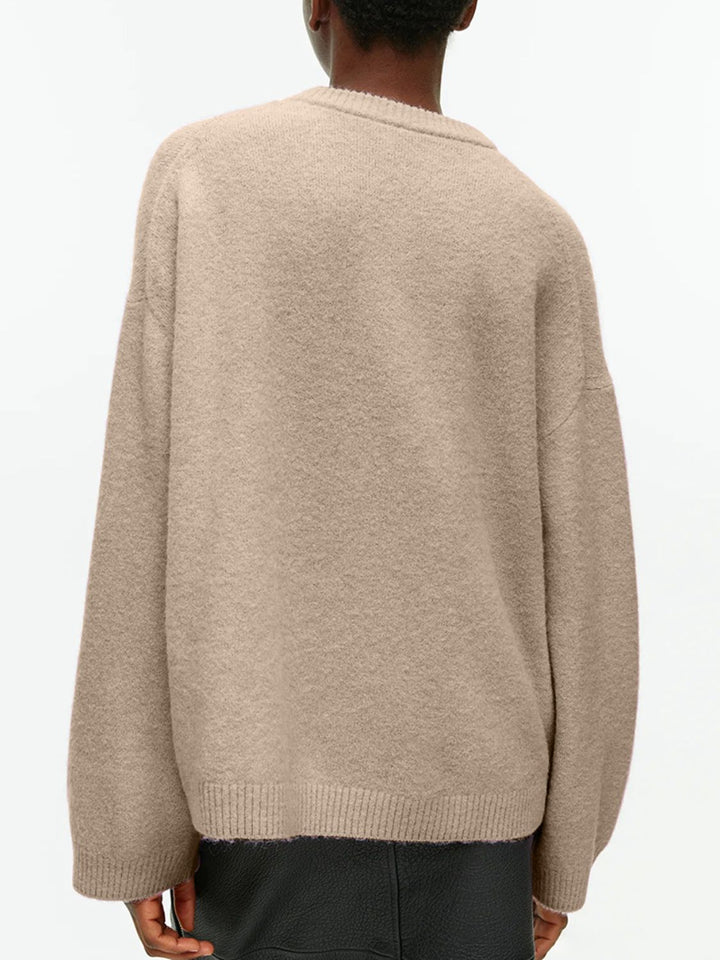 Round Neck Drop Shoulder Sweater