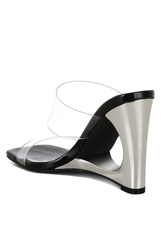 Zelene Fantasy Wedge Heel Clear Sandals