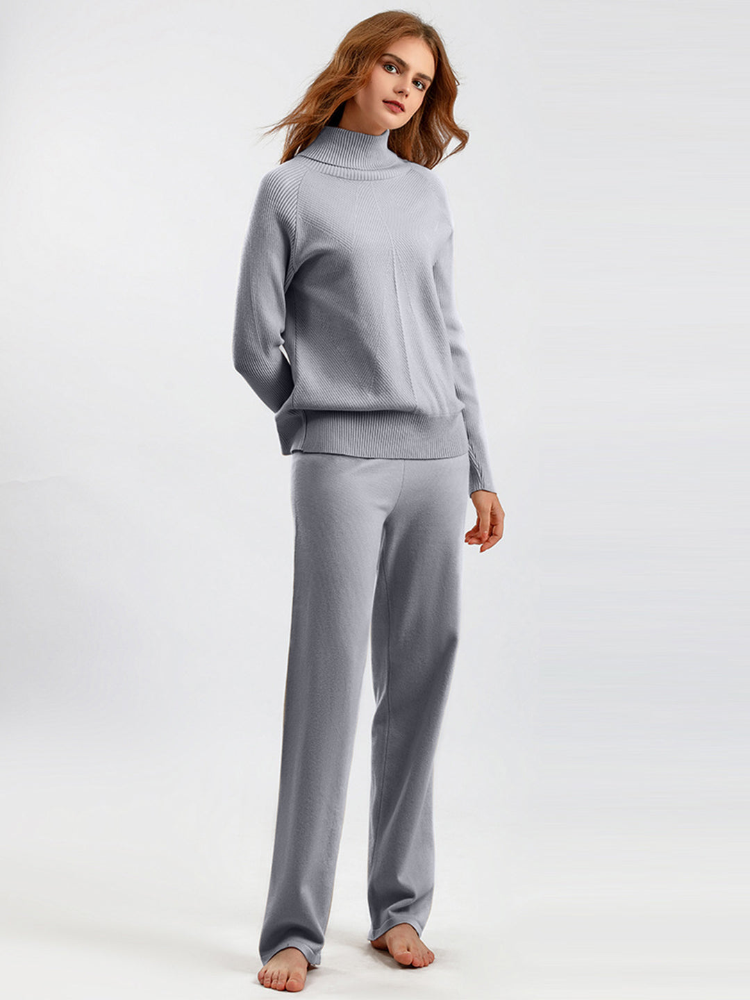 Basic Bae Turtleneck Raglan Sleeve Top and Pants Sweater Set