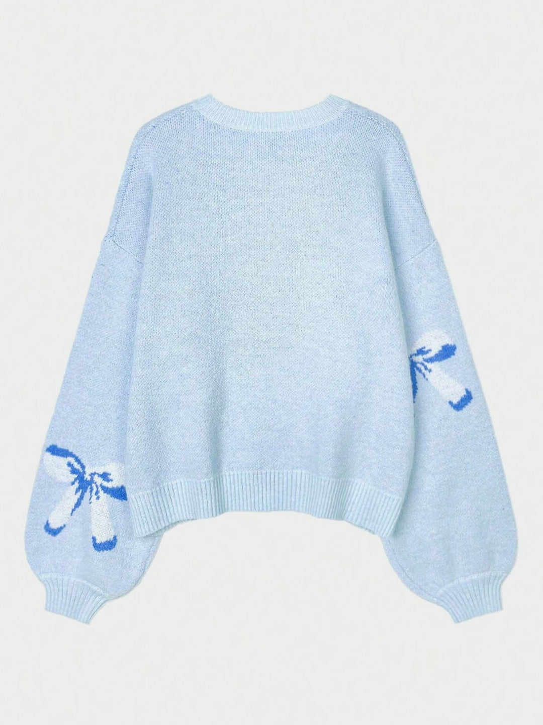 Bow Round Neck Long Sleeve Sweater