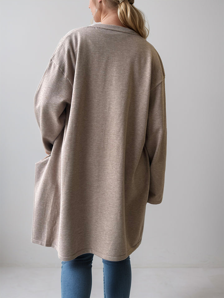 Open Front Long Sleeve Cardigan with Pockets