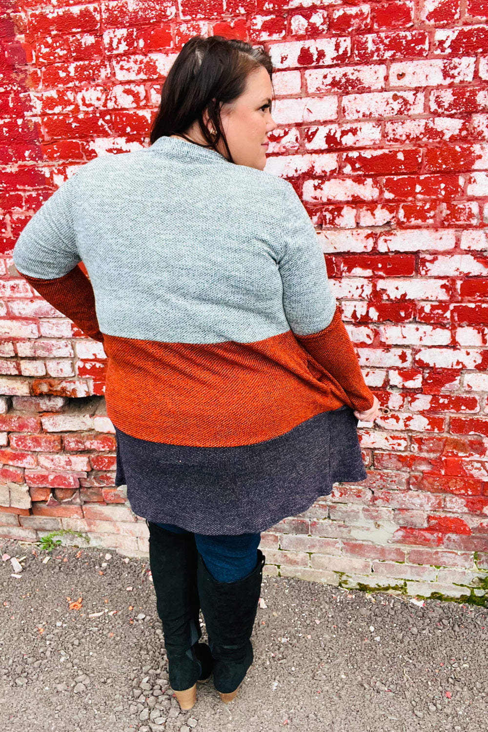 Take a Look Heather Grey Two Tone Hacci Cardigan