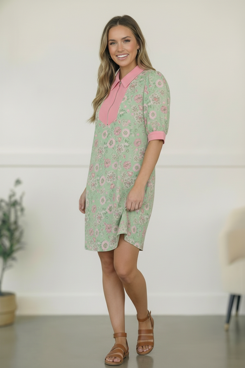 Blast From the Past Mint Blossom Dress