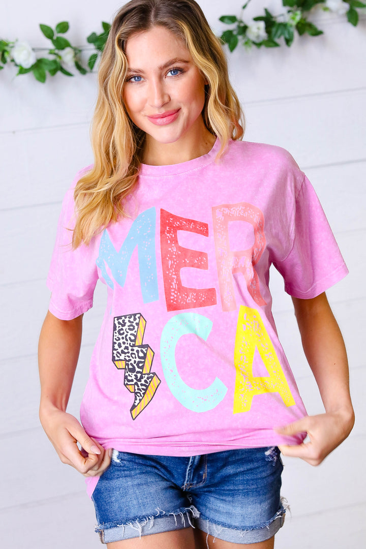 Hot Pink America Graphic Tee