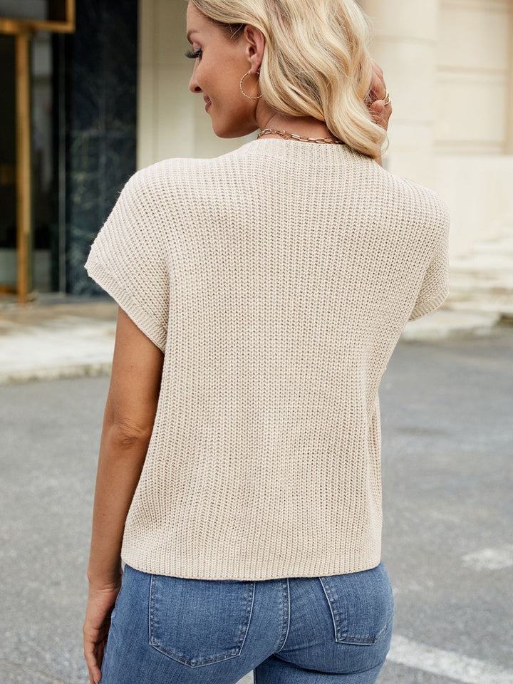 Round Neck Short Sleeve Sweater