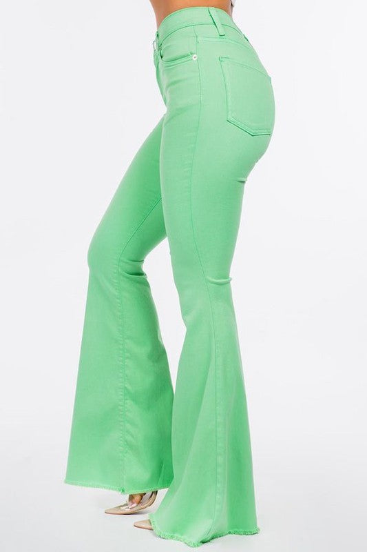 Bell Bottom Jean in Lime