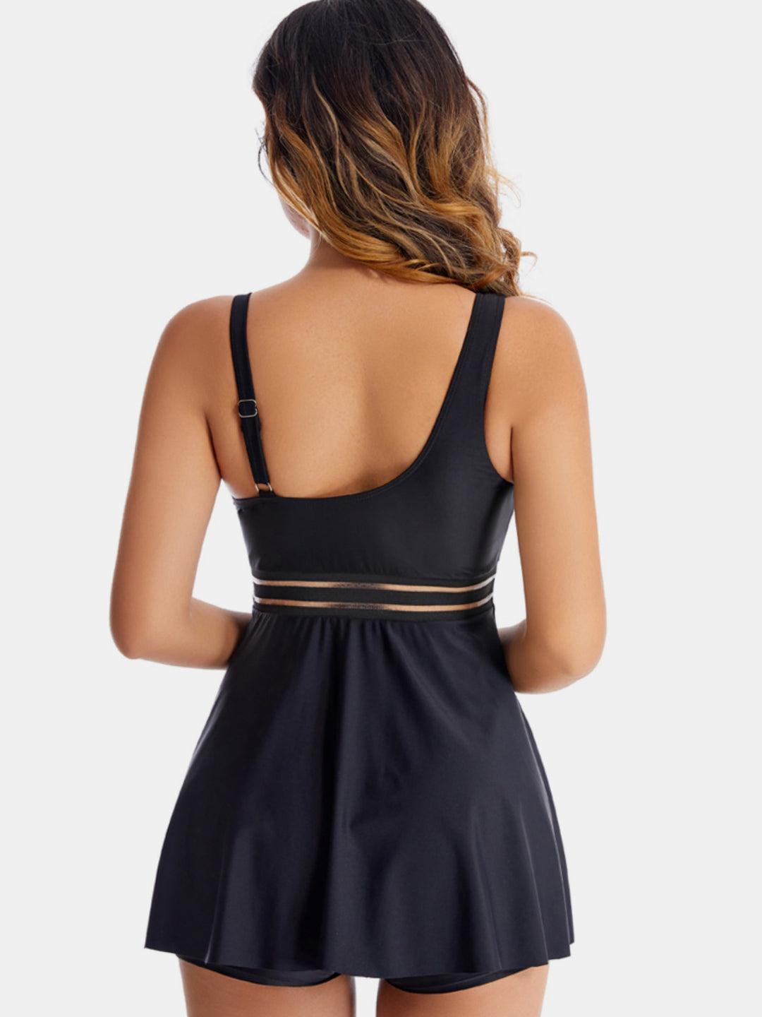 Asymmetrical Neck One-Piece Swimwear