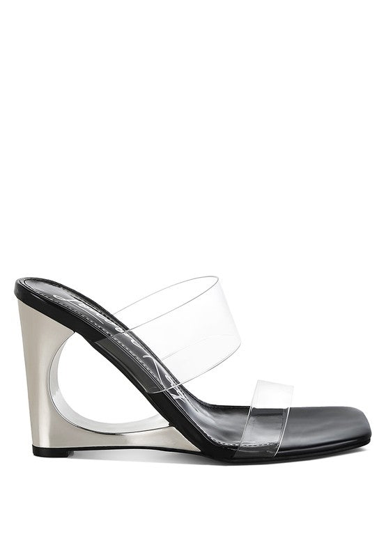 Zelene Fantasy Wedge Heel Clear Sandals