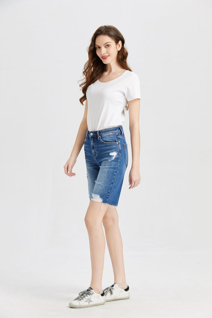 BAYEAS Full Size Super High Rise Denim Bermuda Shorts