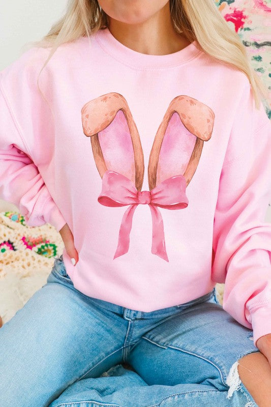 BUNNY EARS WITH RIBBON Graphic Sweatshirt