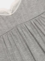 Lace Detail V-Neck Lounge Dress