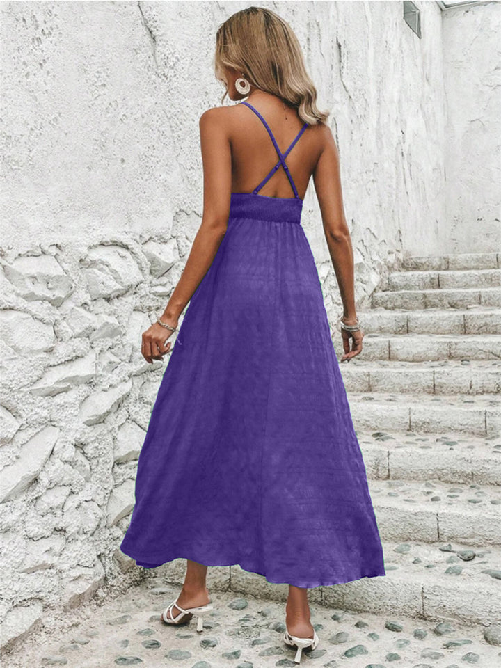 Crisscross V-Neck Maxi Cami Dress