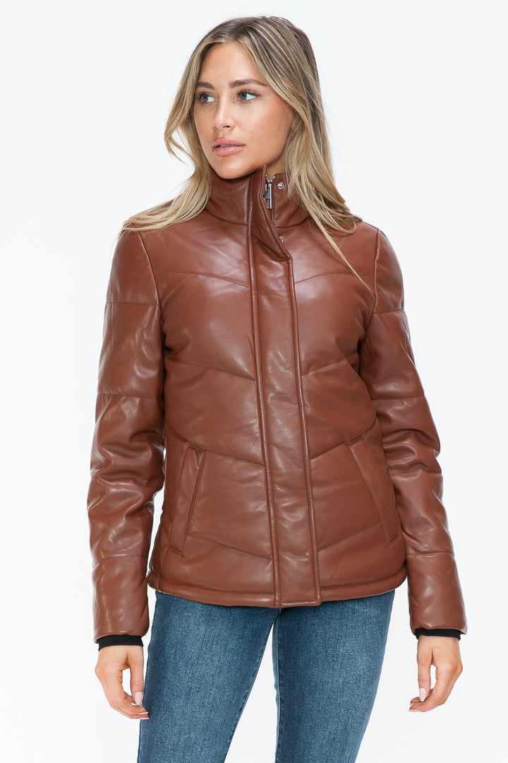 Snobbish Pocketed Zip Up Turtleneck Puffer Jacket