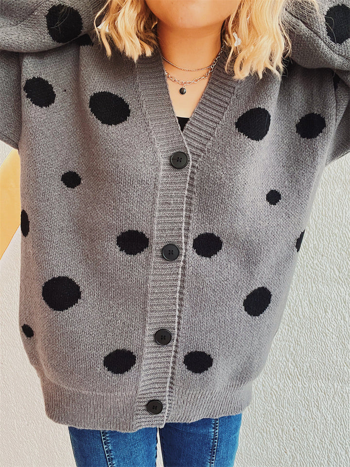 Polka Dot Button Up Cardigan