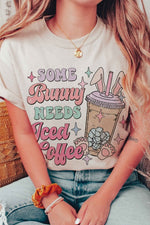 SOME BUNNY NEEDS ICED COFFEE Graphic T-Shirt
