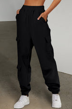 Pocketed Elastic Waist Active Joggers
