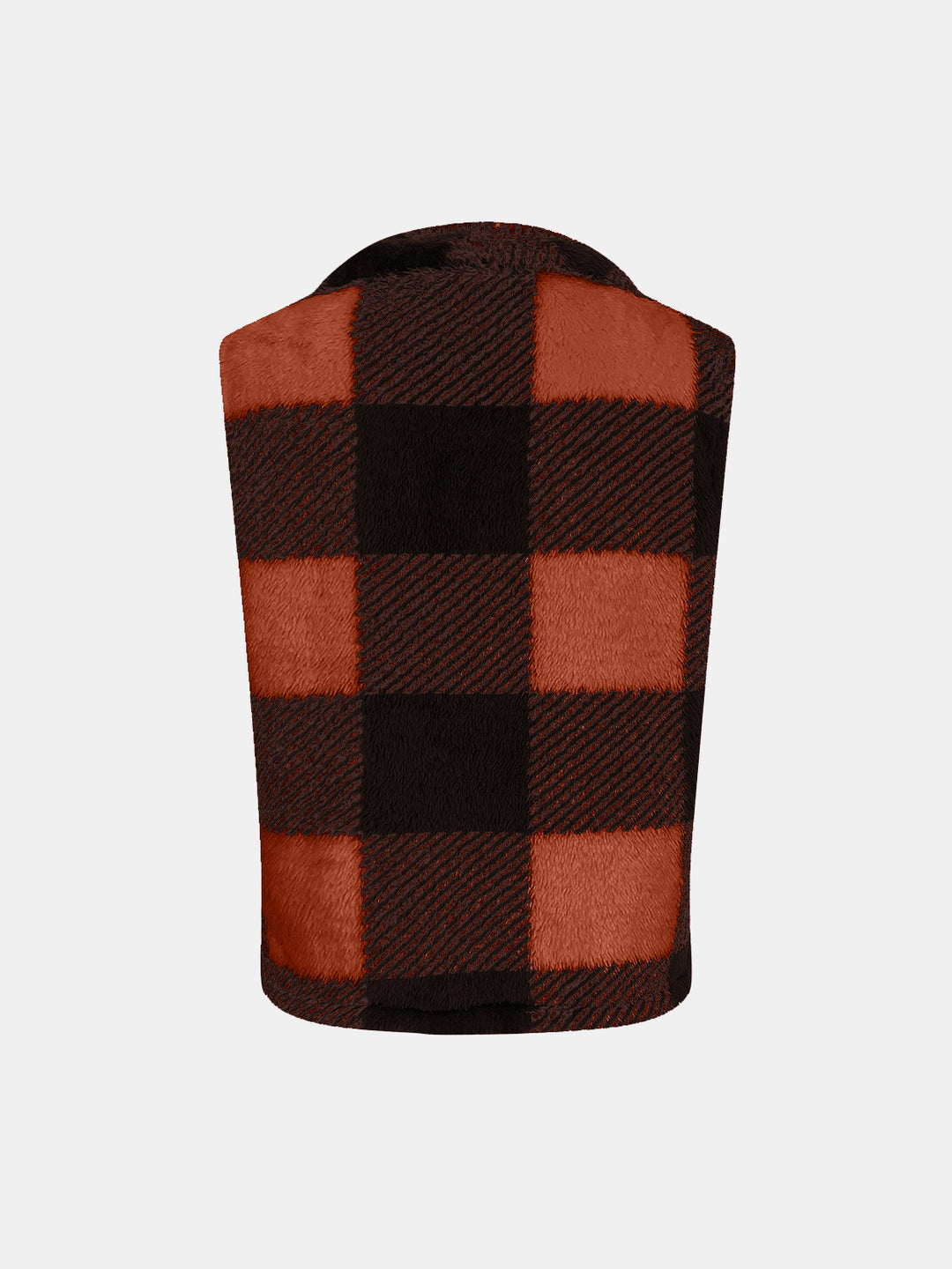 Plaid Open Front Vest Coat