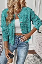 Confetti Button Up Long Sleeve Cardigan