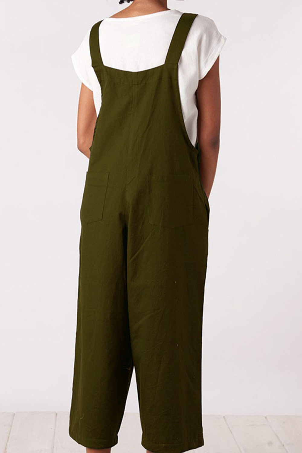 Full Size Square Neck Wide Strap Jumpsuit