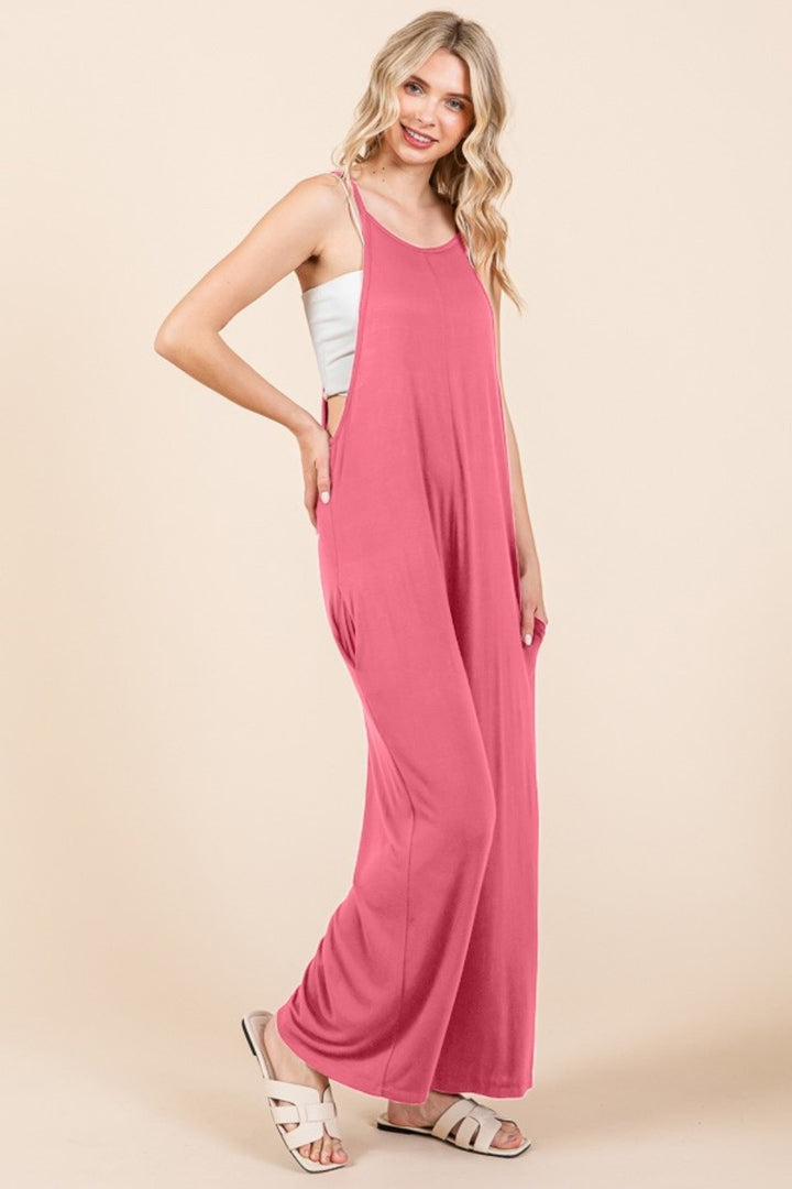 Culture Code Full Size Sleeveless Wide Leg Jumpsuit with Pockets