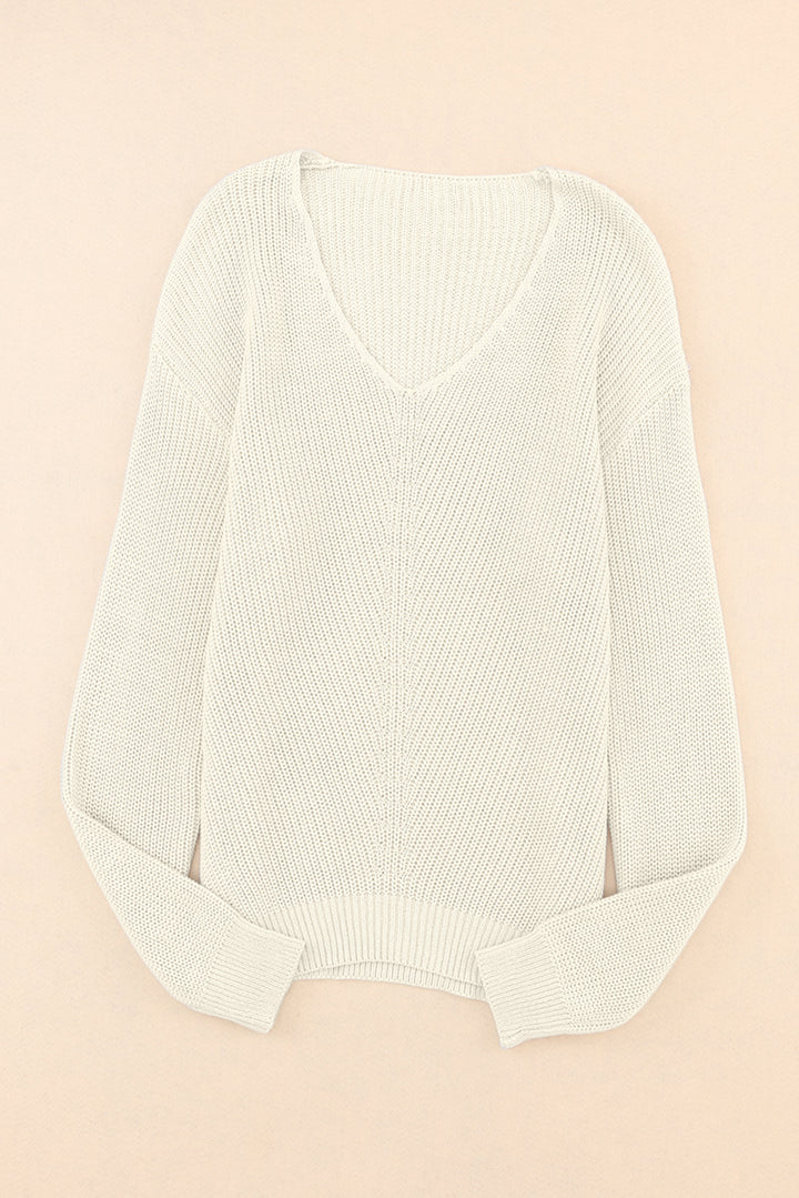 V-Neck Drop Shoulder Sweater