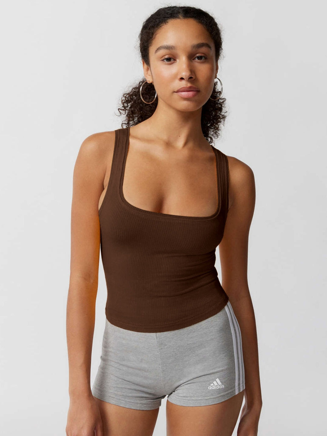 Square Neck Wide Strap Tank