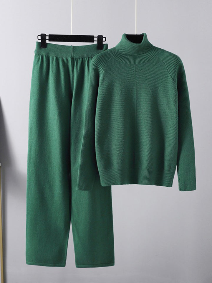 Basic Bae Turtleneck Raglan Sleeve Top and Pants Sweater Set