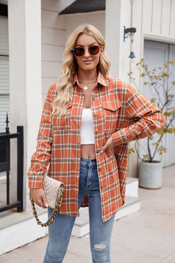 Plaid Button Up Long Sleeve Shirt