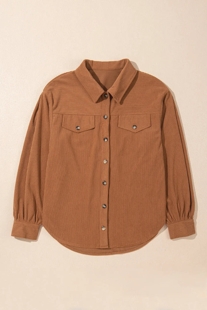 Decorative Pocket Flap Button Up Jacket