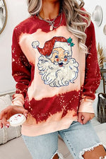 Santa Graphic Tie-Dye Round Neck Sweatshirt