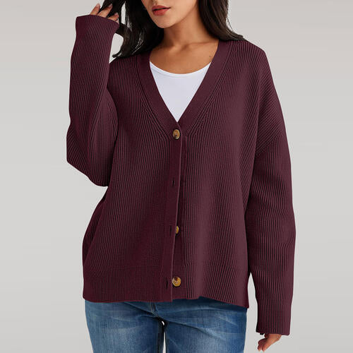 V-Neck Button Front Cardigan