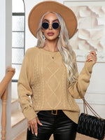 Cable-Knit Long Sleeve Sweater