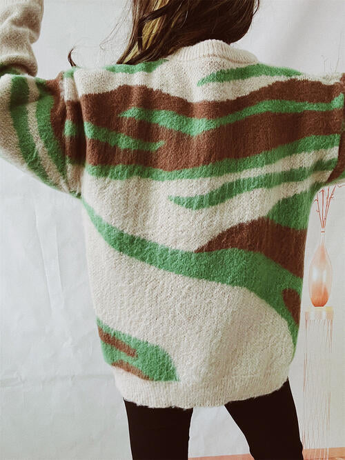 Color Block Round Neck Sweater