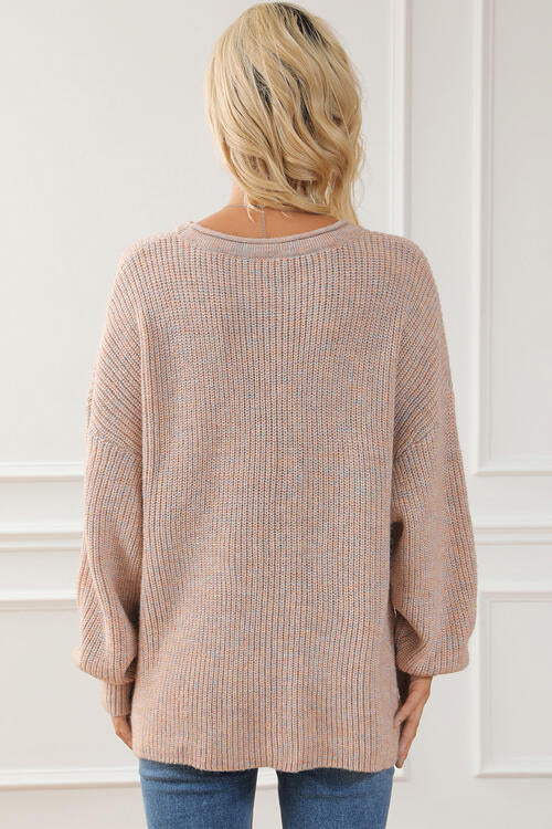 Round Neck Drop Shoulder Sweater