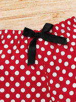 Round Neck Number One Graphic T-shirt and Polka Dot Pants Set
