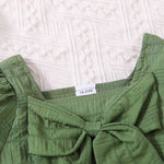 Kids Textured Bow Detail Top and Belted Shorts Set