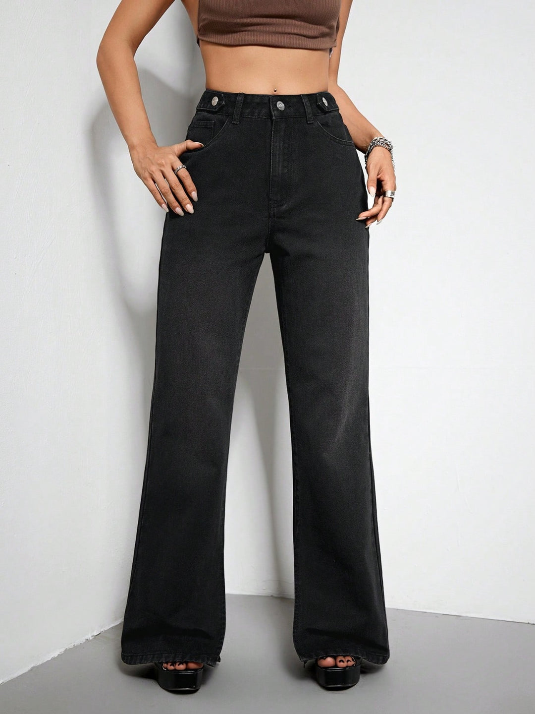 High Waist Straight Jeans