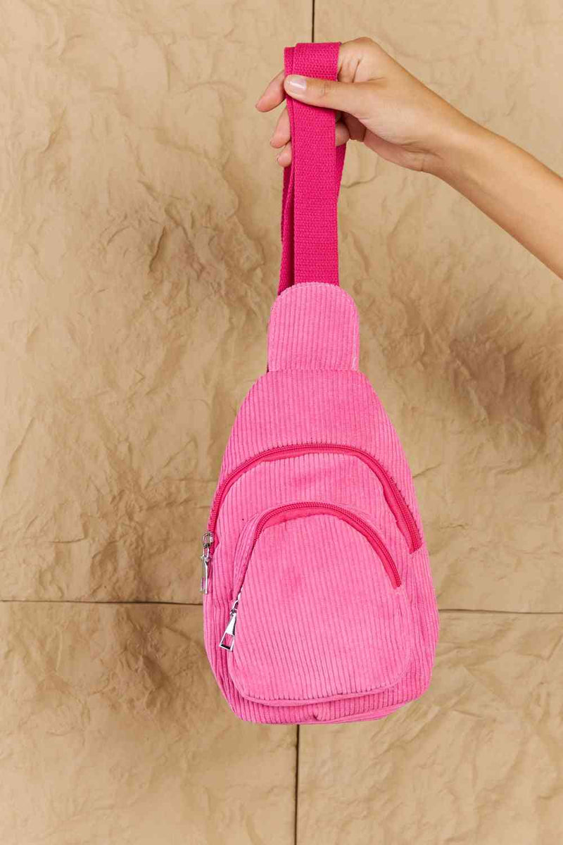 Fame Bring Me Everywhere Mini Corduroy Single Strap Backpack Bag