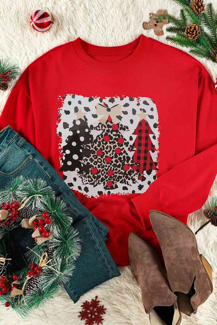 Christmas Tree Graphic Sweatshirt