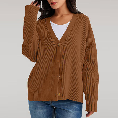 V-Neck Button Front Cardigan