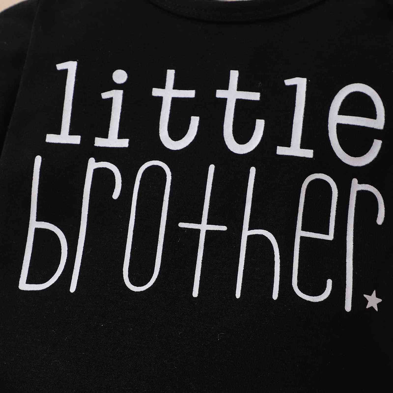 Baby LITTLE BROTHER Graphic Bodysuit and Printed Joggers Set