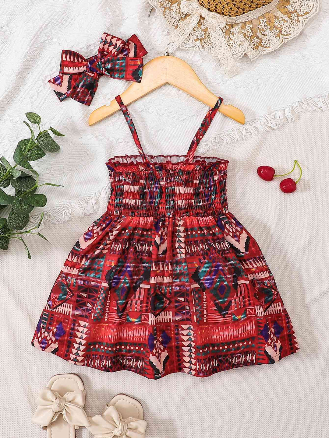 Baby Girl Printed Smocked Pinafore Skirt