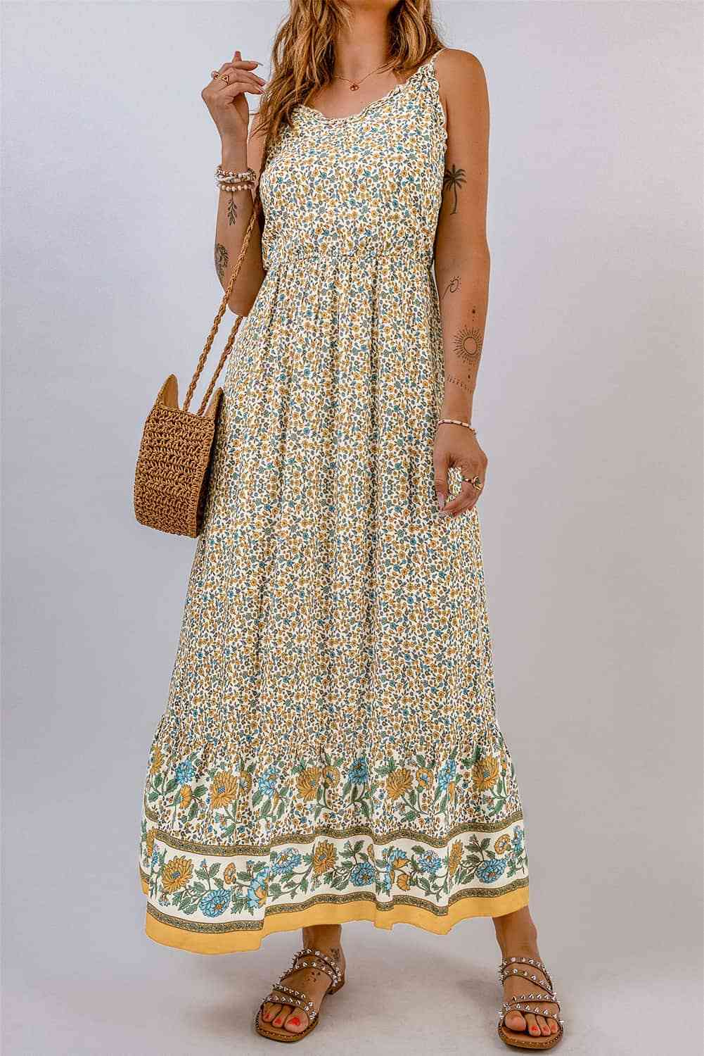 Bohemian Spaghetti Strap Maxi Dress