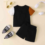 NICE Color Block Tee and Shorts Set