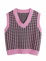 Houndstooth V-Neck Sweater Vet