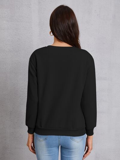 LOVE Round Neck Dropped Shoulder Sweatshirt