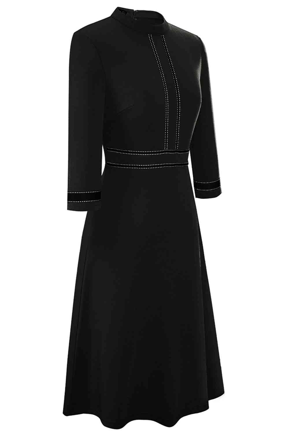 Round Neck Three-Quater Sleeve Dress