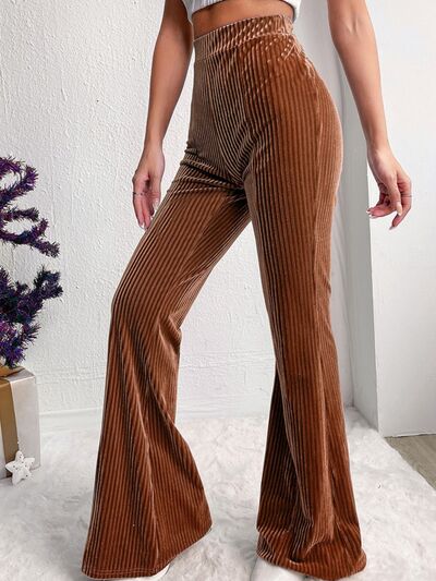 Ribbed High Waist Bootcut Pants