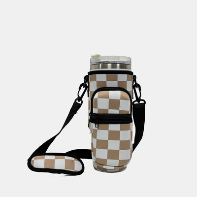 Printed Insulated Tumbler Cup Sleeve With Adjustable Shoulder Strap