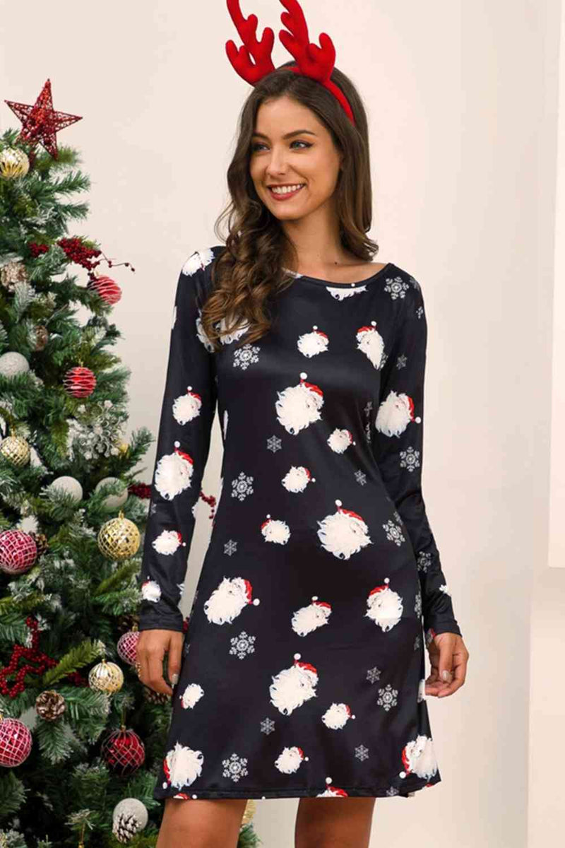 Full Size Christmas Long Sleeve Dress